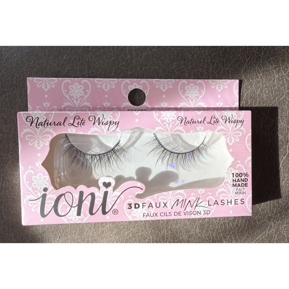 NEW ioni 3D Faux Mink Lashes NATURAL LITE WISPY‎ 100% Hand Made 686602